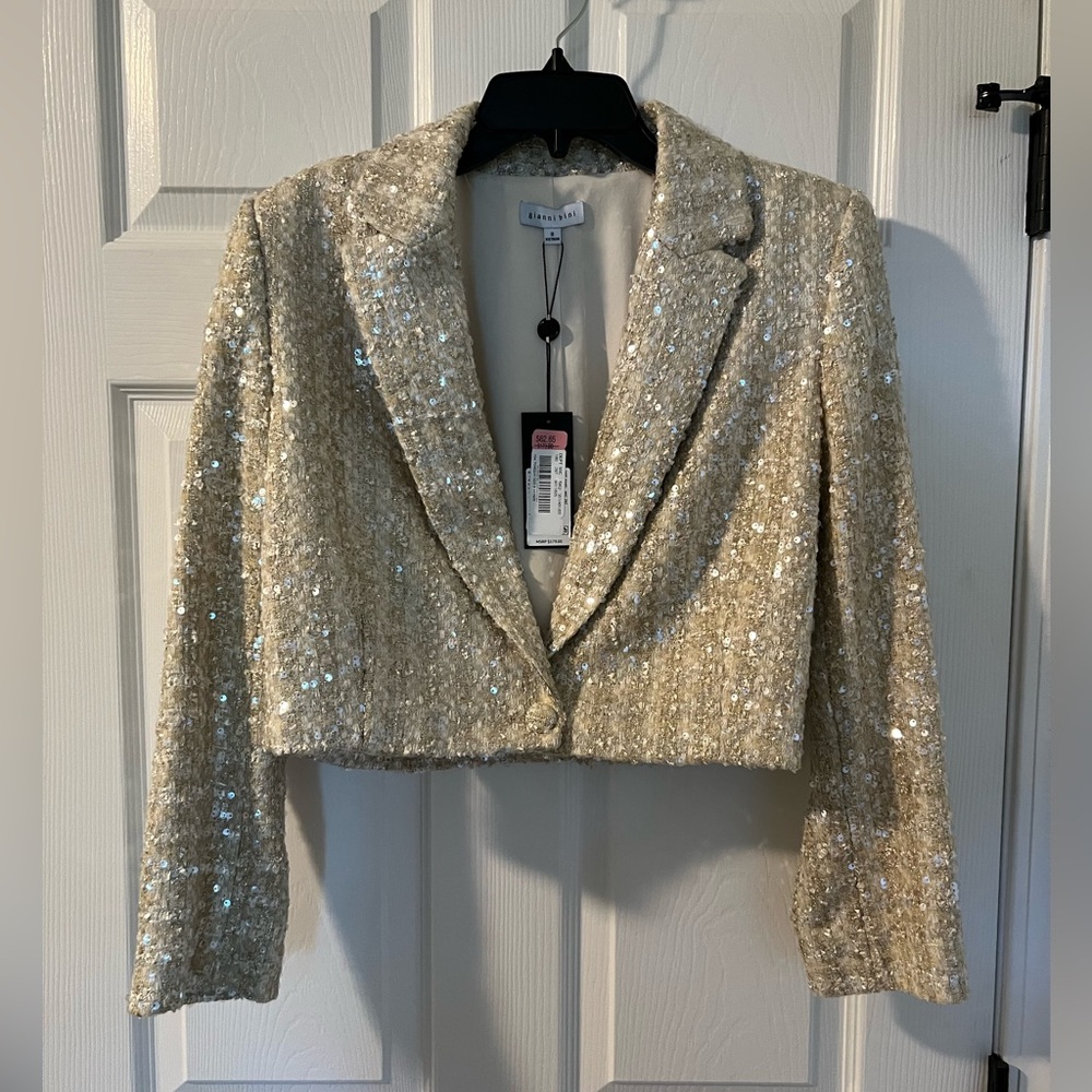 Gianni Bini Metallic Sequin Blazer